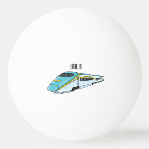 High speed bullet train cartoon illustration ping pong ball