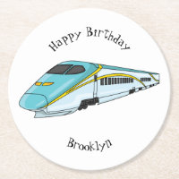 High speed bullet train cartoon illustration