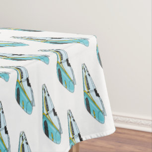High speed bullet train cartoon illustration tablecloth