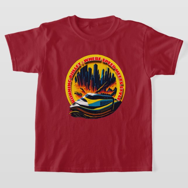 High-Speed Bullet Train Design:Efficient & Stylish T-Shirt (Laydown)