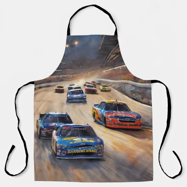 High-Speed Colorful Twilight Racing Scene Apron (Front)