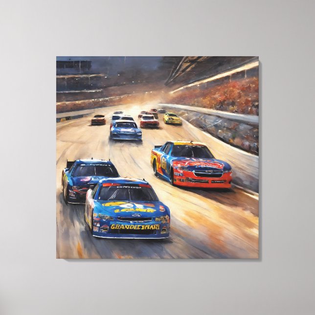 High-Speed Colorful Twilight Racing Scene Canvas Print (Front)