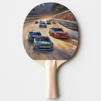 High-Speed Colorful Twilight Racing Scene Ping Pong Paddle