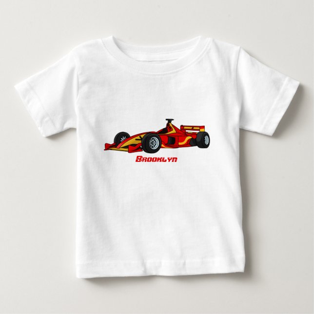 High speed racing cars cartoon illustration baby T-Shirt (Front)