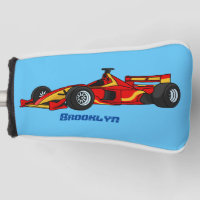 High speed racing cars cartoon illustration