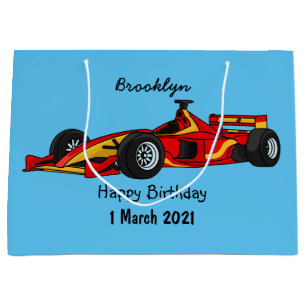 High speed racing cars cartoon illustration large gift bag
