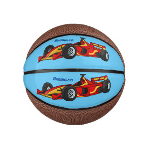 High speed racing cars cartoon illustration mini basketball