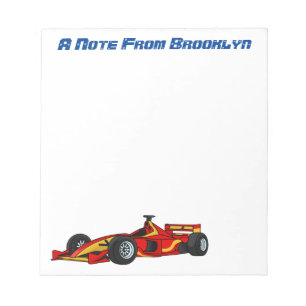 High speed racing cars cartoon illustration notepad
