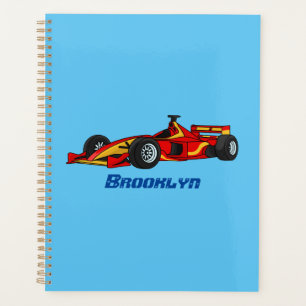 High speed racing cars cartoon illustration planner