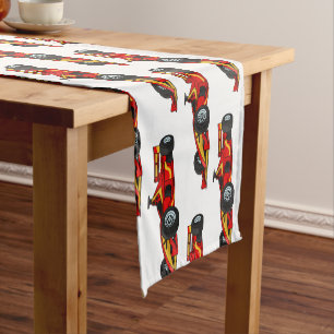 High speed racing cars cartoon illustration short table runner