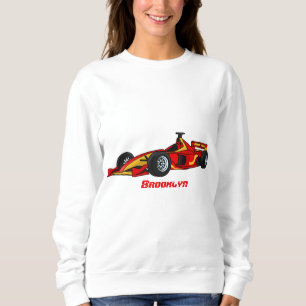 High speed racing cars cartoon illustration sweatshirt