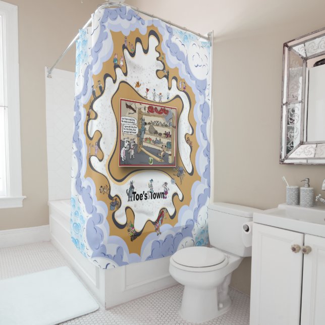 High Steaks | Friends Shower Curtain (In Situ)