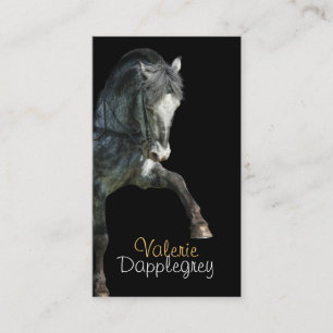 High stepping dapple gery dressage business card