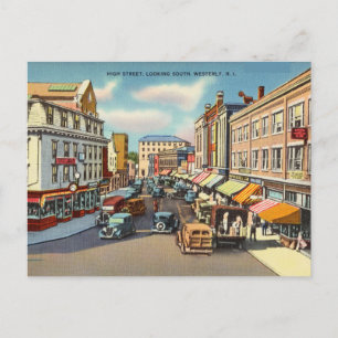 High Street, Westerly, Rhode Island Postcard
