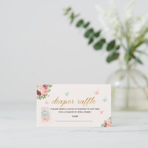 High tea  baby shower diaper raffle enclosure  card