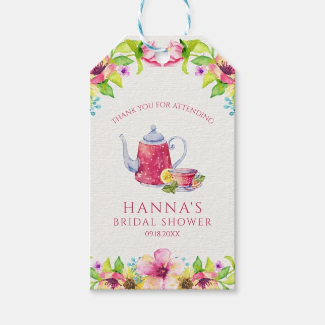 High Tea Bridal Shower Gift Tags (Front)
