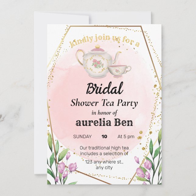 High Tea Bridal Shower Invitations (Front)