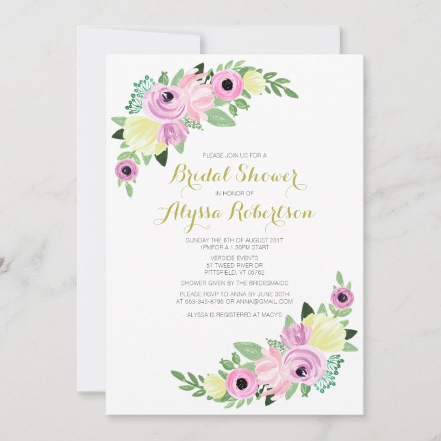 High Tea Bridal Showers Floral Romantic Card (Front)