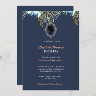 high tea garden party,beautiful soft pastel  invitation