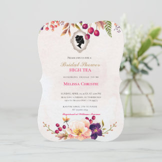 high tea garden party,beautiful soft pastel  invitation