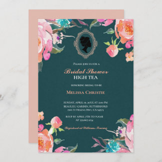 high tea garden party,beautiful soft pastel  invitation