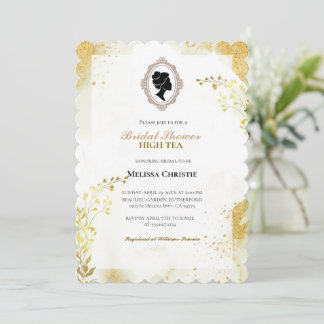 high tea garden party,beautiful soft pastel  invitation