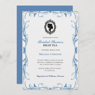 high tea garden party,beautiful soft pastel  invitation