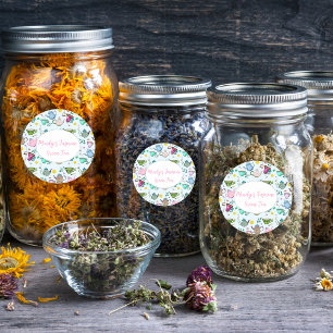 High Tea Party Pattern Personalised Tea Classic Round Sticker