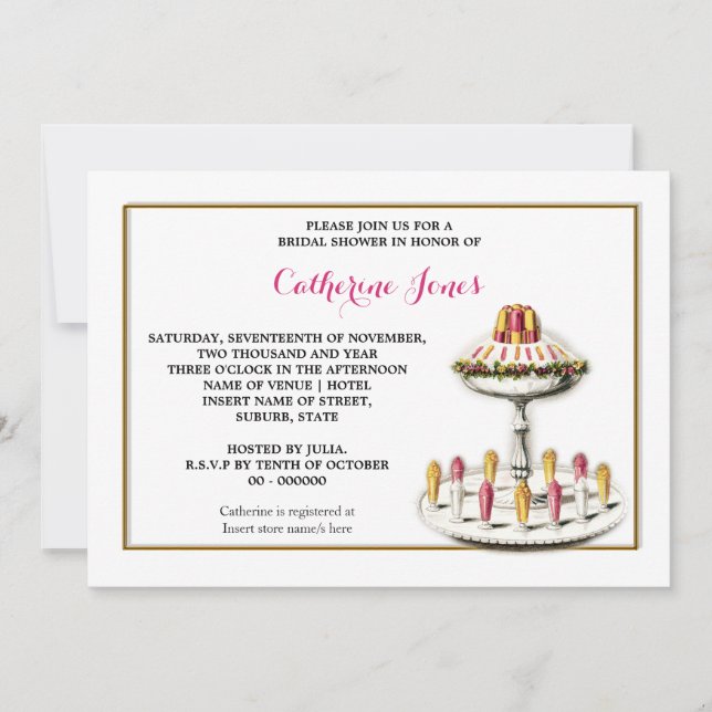 High tea vintage desserts invitation (Front)