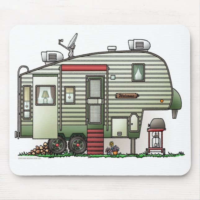 High Tech 5th Wheel Camper Mousepad (Front)
