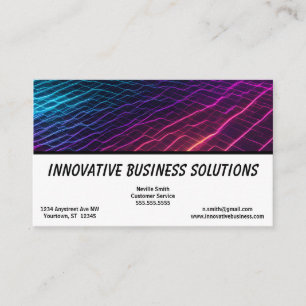 High Tech Colourful Net Waves Half White Block Business Card