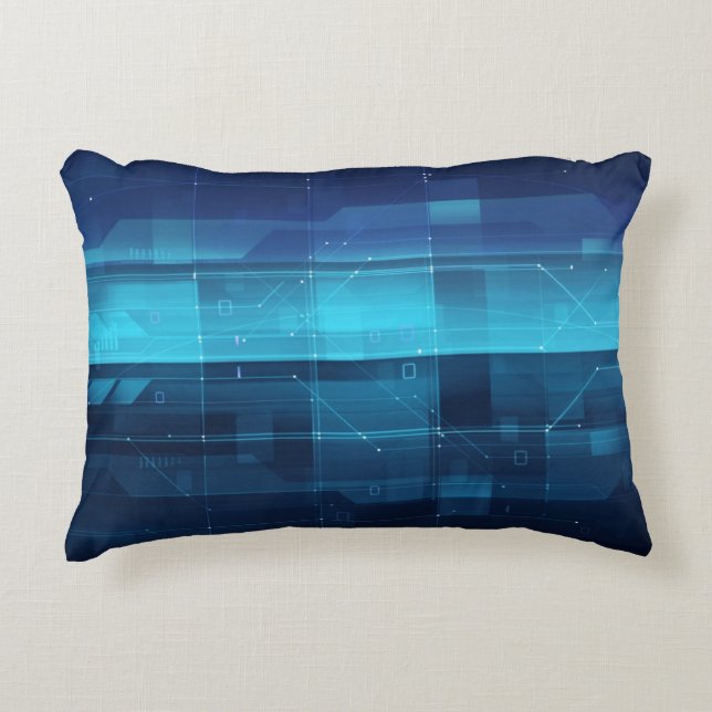 High tech digital background decorative cushion (Front)