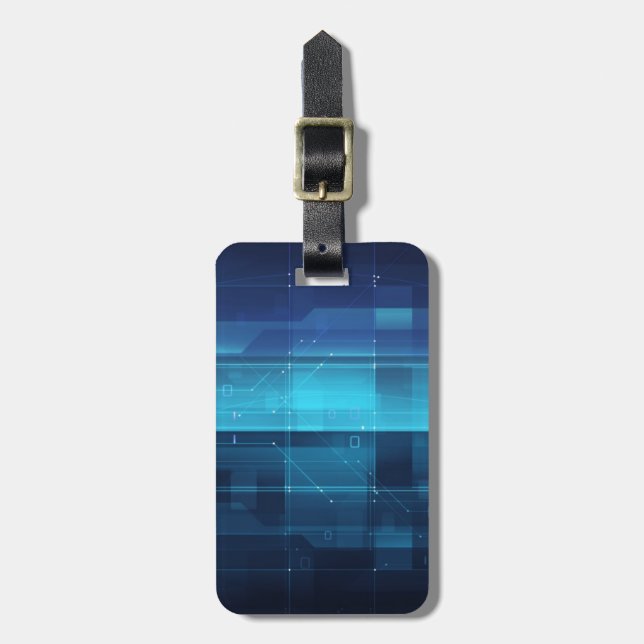 High tech digital background luggage tag (Front Vertical)
