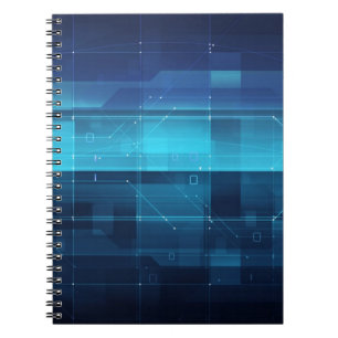 High tech digital background spiral notebook