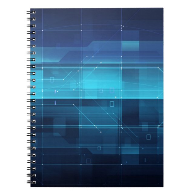 High tech digital background spiral notebook (Front)