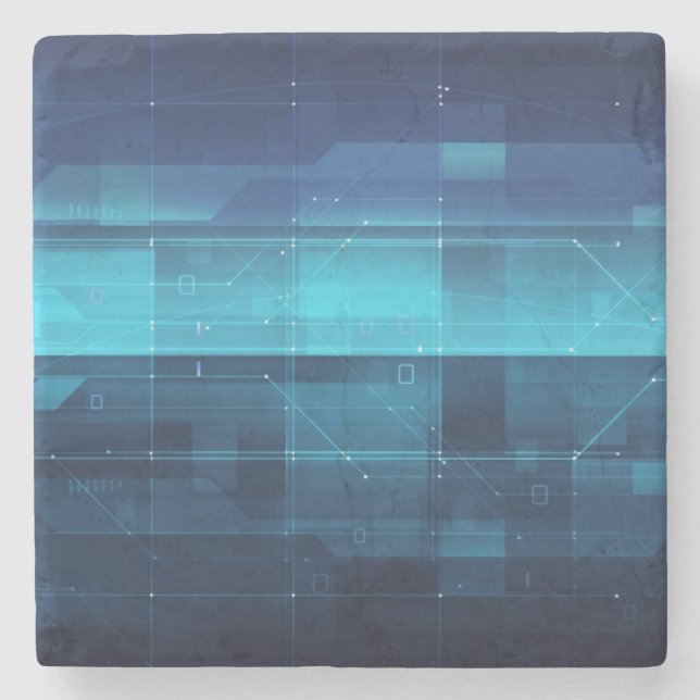High tech digital background stone coaster (Front)
