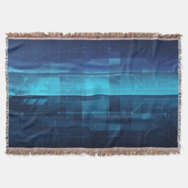 High tech digital background throw blanket (Front)