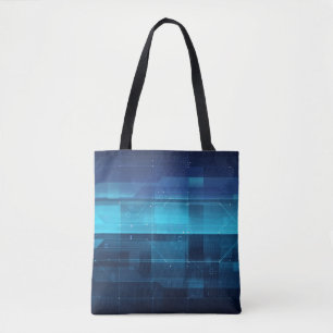 High tech digital background tote bag