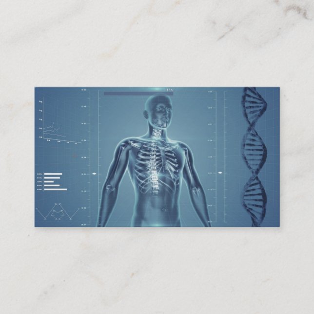 High Tech Health- Blue No.1 Business Card (Front)