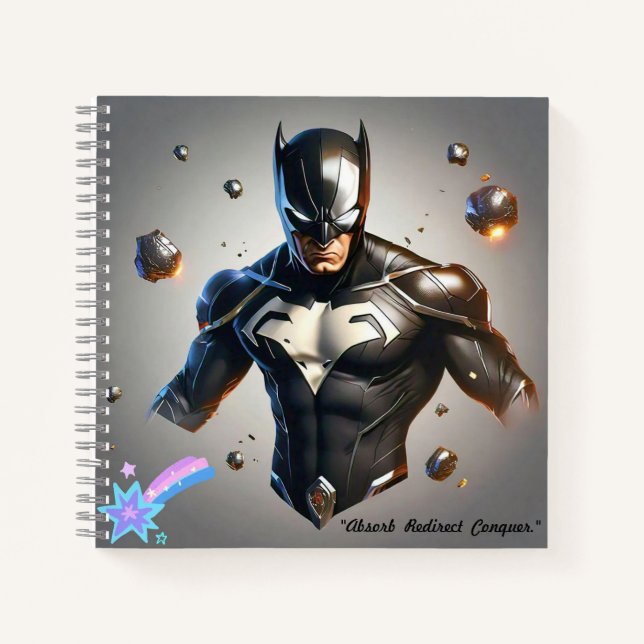 "High-Tech Suit Channels Power" Notebook (Front)