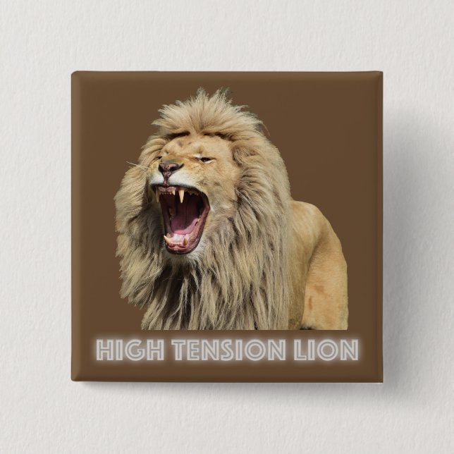 High Tension Lion 15 Cm Square Badge (Front)