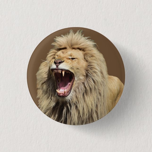 High Tension Lion 3 Cm Round Badge (Front)