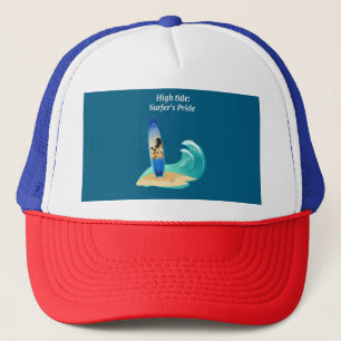 "High Tide: Surfer's Pride" adventure ocean Trucker Hat