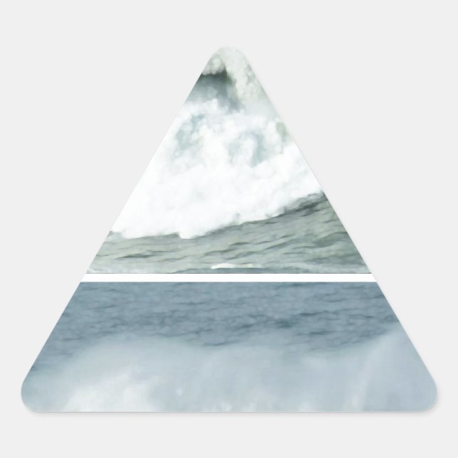 HIGH TIDE WAVES -  OCEAN BEACHES TRIANGLE STICKER (Front)