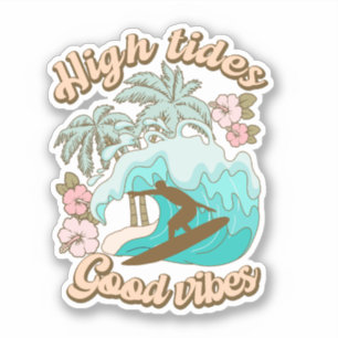 High Tides Good Vibes Boho Retro Surf
