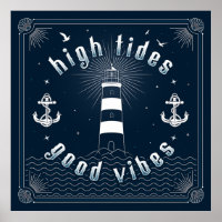 High Tides Good Vibes Sq Poster (24x24)