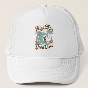 High Tides, Good Vibes – Surfing Ocean Adventure Trucker Hat