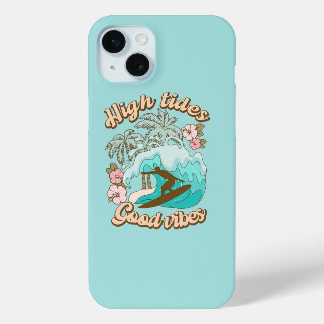 High Tides Surfing Tropical Beach Case-Mate iPhone Case (Back)
