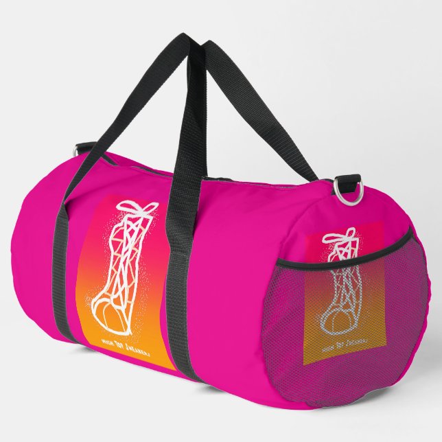 High Top Sneakers Hot Pink Athletic Travel     Duffle Bag (Right Corner)