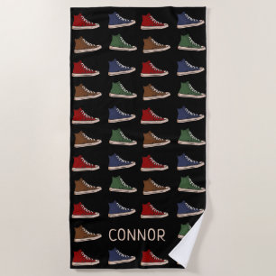 High-top sneakers shoes custom design beach towel